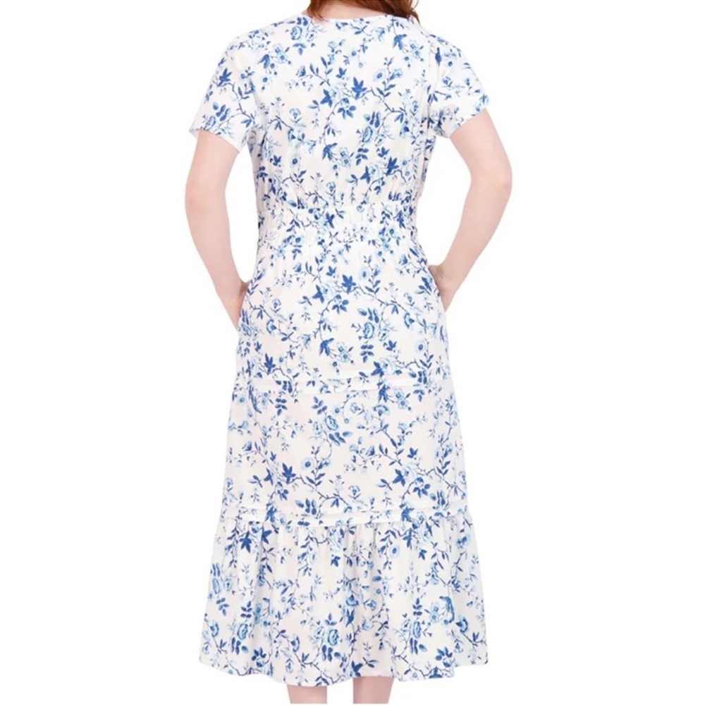 French Connection Blue and White Floral Midi Dress - Picture 5 of 7